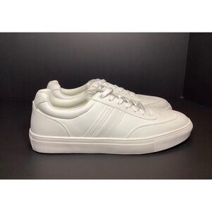 Perry Ellis Portfolio Men's Faux Leather Casual Sneaker Size 12 White NEW